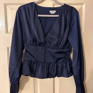Jason Wu Plunge Neckline Long Sleeve crop top